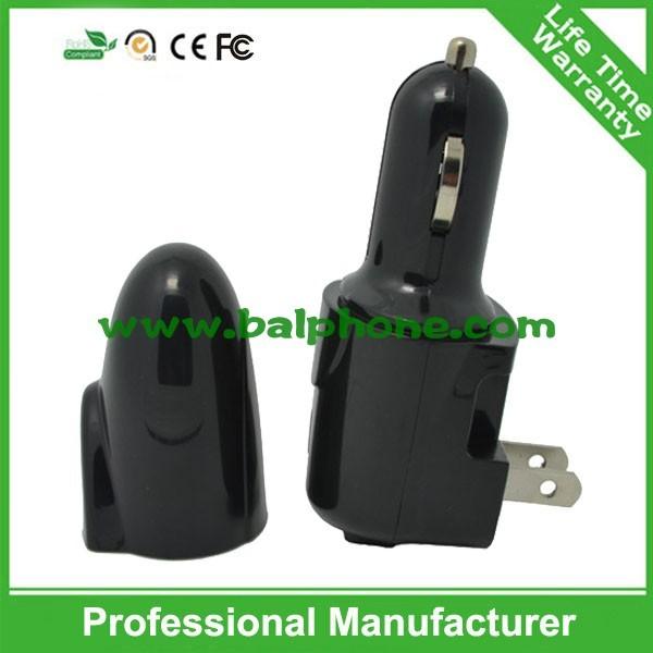 2015 new design 2 in 1 travel charger and car charger cell phone car charger