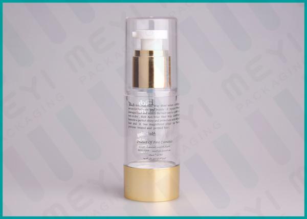 Plastic Airless Pump Cosmetic Packaging , Various Volumes Foundation Pump Bottle 