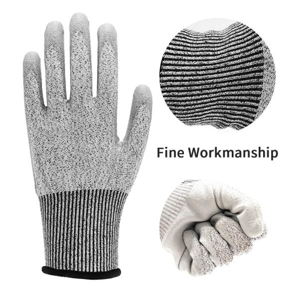 Logotipo personalizado Guantes de seguridad de PU Protección contra cortes Guantes de trabajo industrial Anti-cortes