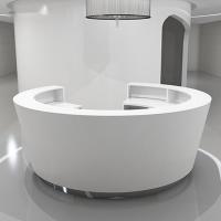 260cm Front Table Two Receptionists Artificial commercial rond
