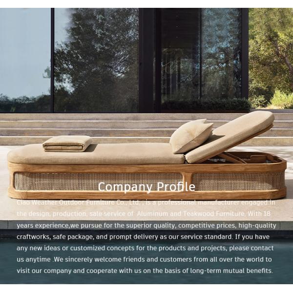Garden Patio Sun Lounger for Villa Courtyard Outdoor High End Furniture Hotel Swimming Pool Teak Sunlight Bath Bed Set