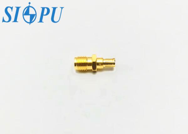 SMA Female to MCX Male RF Coaxial Adapter – Brass, Gold Plated (SMA(K)–MCX(J))