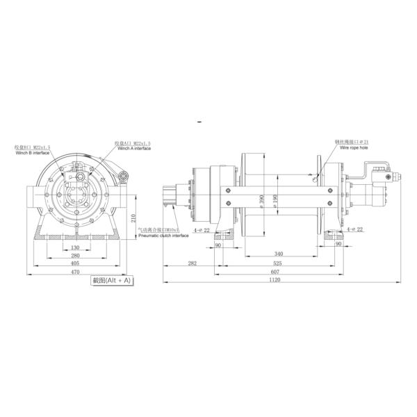 30000lbs 15 Ton Hydraulic Winch For Truck