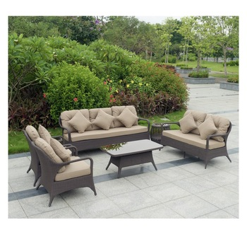 Waterproof Fabric Cushion Modern Design Aluminum Rattan Garden Sofa Set for Outdoor Patio