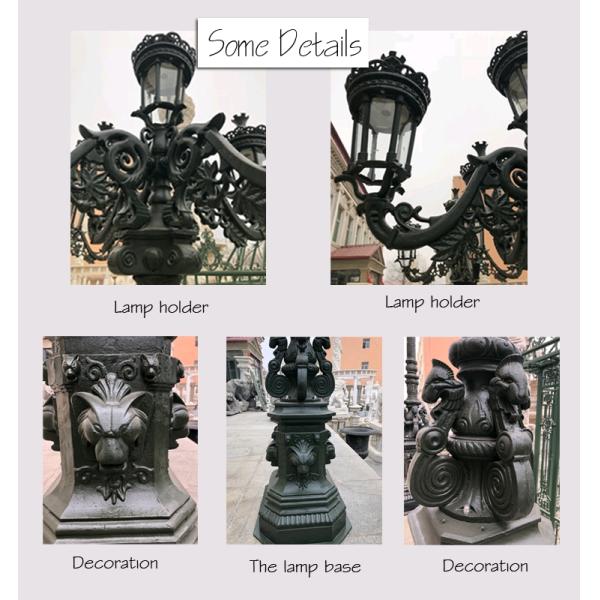 Античные уличные фонари литого железа сада/декоративный уличный свет литого железа
