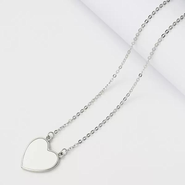 Collier en forme de cœur en forme d'amour sublimation Collier commémoratif
