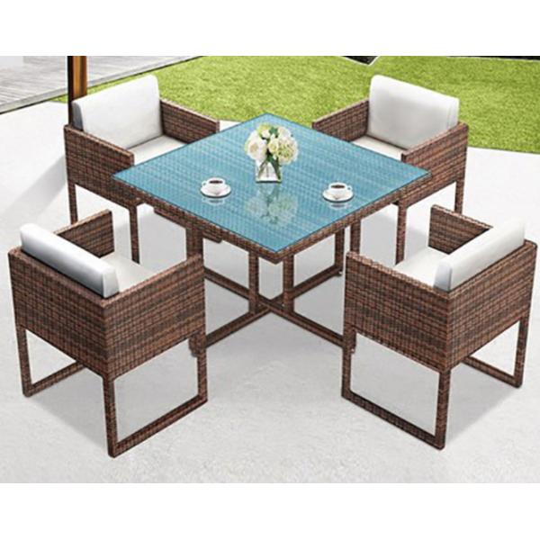 4 Seater Outdoor Dining Set Rattan Furniture Patio Rattan Dining Table Chair Set Wicker