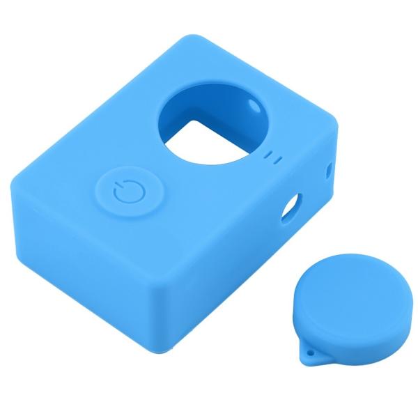 Action Camera Accessories Silicone Protective Case Cover Skin + Lens Cap For Xiaomi YI Sport Camera