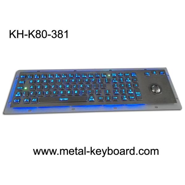 Rugged Backlit Metal Keyboard with Ergonomics Design Trackbal , USB interface