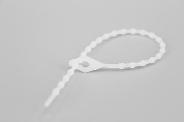 DEMOELE 100mm UL approved 94V-2 adjustable knot ball bead plastic nylon cable ties zip ties