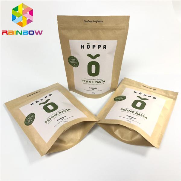 Custom printed paper packaging bag for food  stand up zipper pouch paper bags