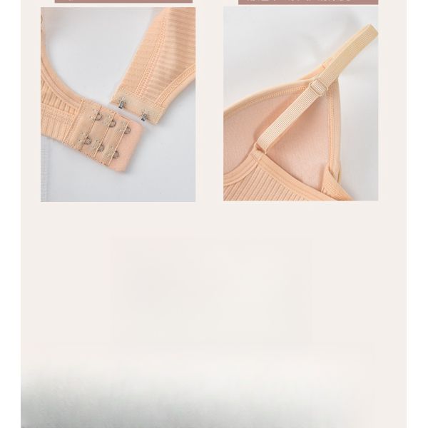 Wholesale High Quality New Fashion Bra With Thong Panty Set Cotton Quality Breathable Wire-Free Pad Adjusted Straps Bra
