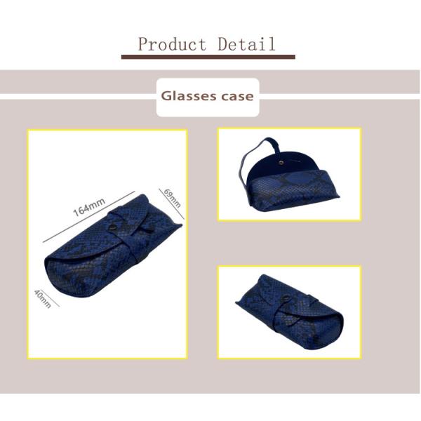 Blue Belt Closure 16.4cm Personalised Leather Glasses Case