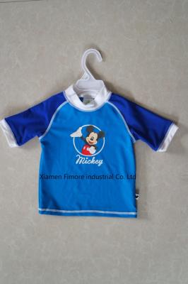 80%polyamide;20%elasthane boy's Rubber print Beachwear rash guard T-Shirt surfing wear