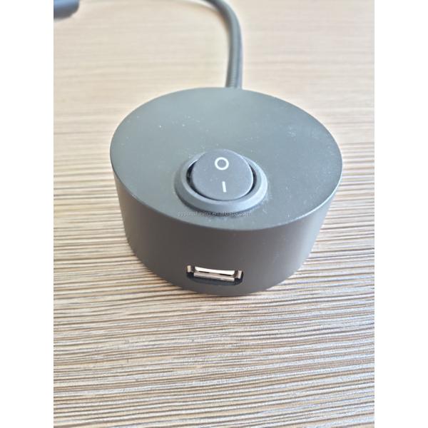 Convenient USB Charging Port Flexible LED Wall Reading Light for Hotel Guests