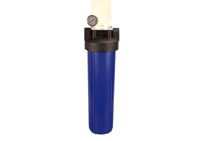 20'' big blue whole house  water filter housings 1'' port with pressure gauge