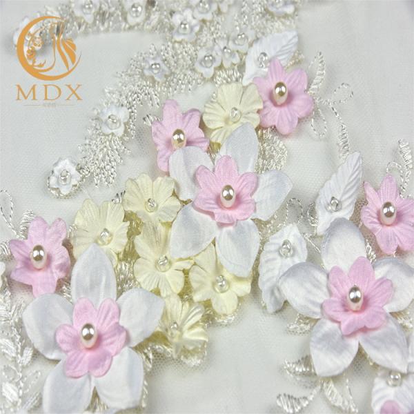 Роскошные африканские Bridal ткани шнурка связали цветки ручной работы Multicolor