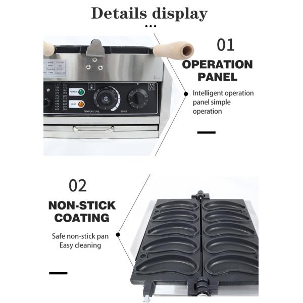 Отель Банановый вафлевый автомат Неприкасающаяся Стальная пузырь вафлевая машина 11,25 кг