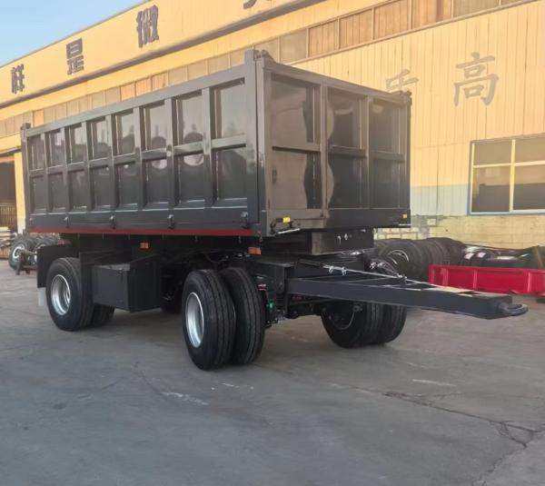 2-Axles Flat Platform Flatbed Side Wall Drawbar Full Trailer With Ladder