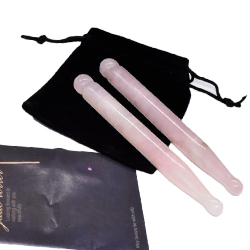 Natural Rose Quartz Gua-Sha Tool Wave Shape Massage Therapy with Engrave Logo