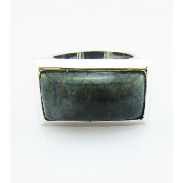 925 Sterling Silver Round Gemstone Rings With Green Jade Sterling Silver Engagement Ring Large Sterling Silver Rings