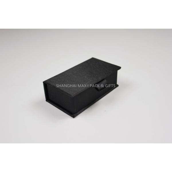 Small Black Fabric Gift Box With Lid  Luxury Usb Packaging High Gloss Finished Name Brande
