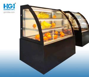 CE refrigerado de vidro curvado de vidro moderno da porta deslizante da vitrina