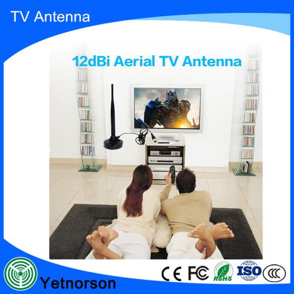 DC 3.3-5.0V Tensão de alimentação Antenna de TV digital ativa com reforço LED 170-230/470-862MHz