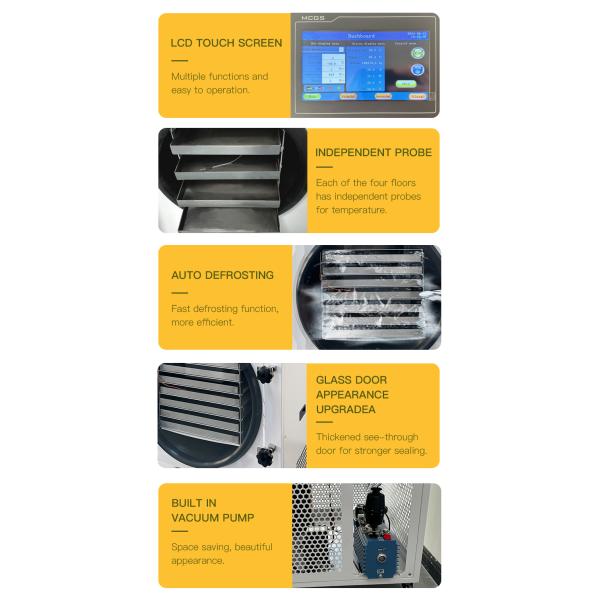 Сушилка для домашнего замораживания продуктов питания 7 подносов 2,5 м2 Большой вакуумный сушилка для домашнего замораживания с насосом для масла