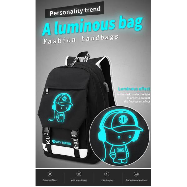 Fabrique en gros logo fluorescent personnalisé garçons sac à livres imperméable durable lumineux étudiant sacs à dos pour hommes