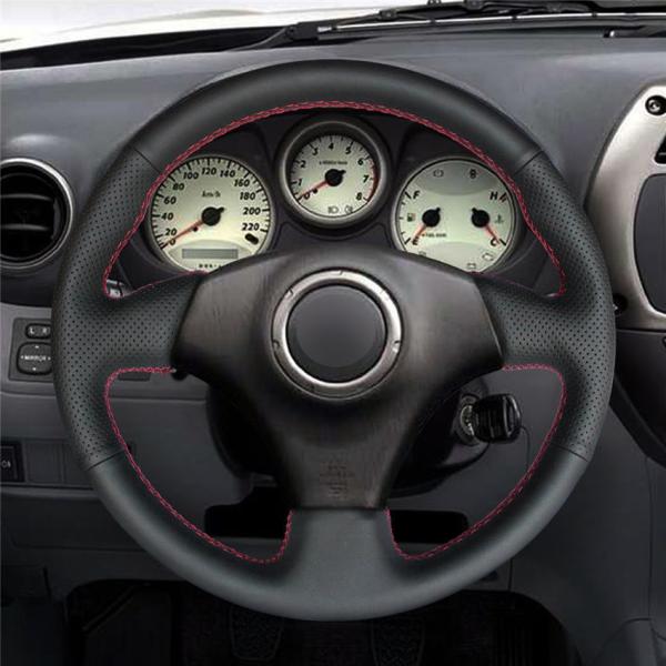Black Perforated Leather Car Steering Wheel Cover for Toyota RAV4 1998 1999 2000 2001 2002 2003 2004 2005 2006-2019