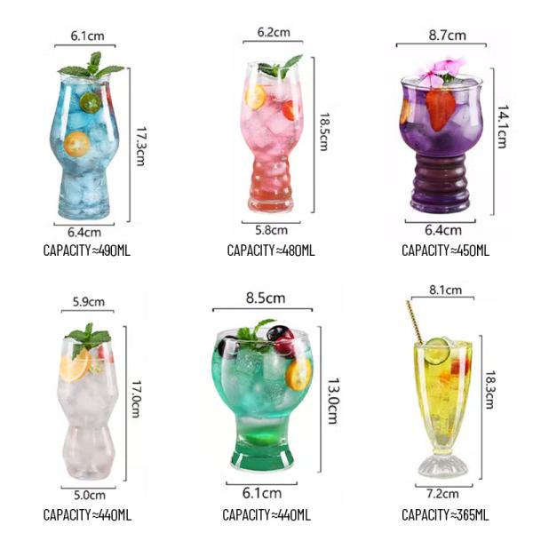 Custom 6oz-13oz Bulk Orders Lead-Free Crystal Cocktail Glasses Set For Martinis Mojitos & Tom Collins