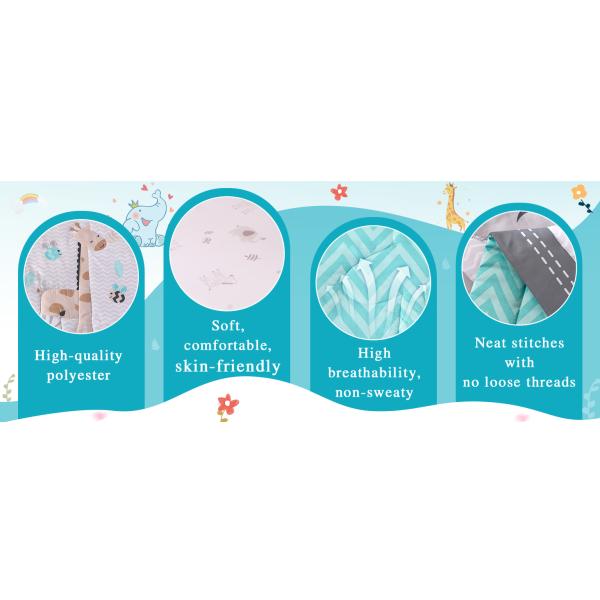 Premium 3 piezas de dibujos animados de ropa de cama para bebés, recién nacidos y bebés