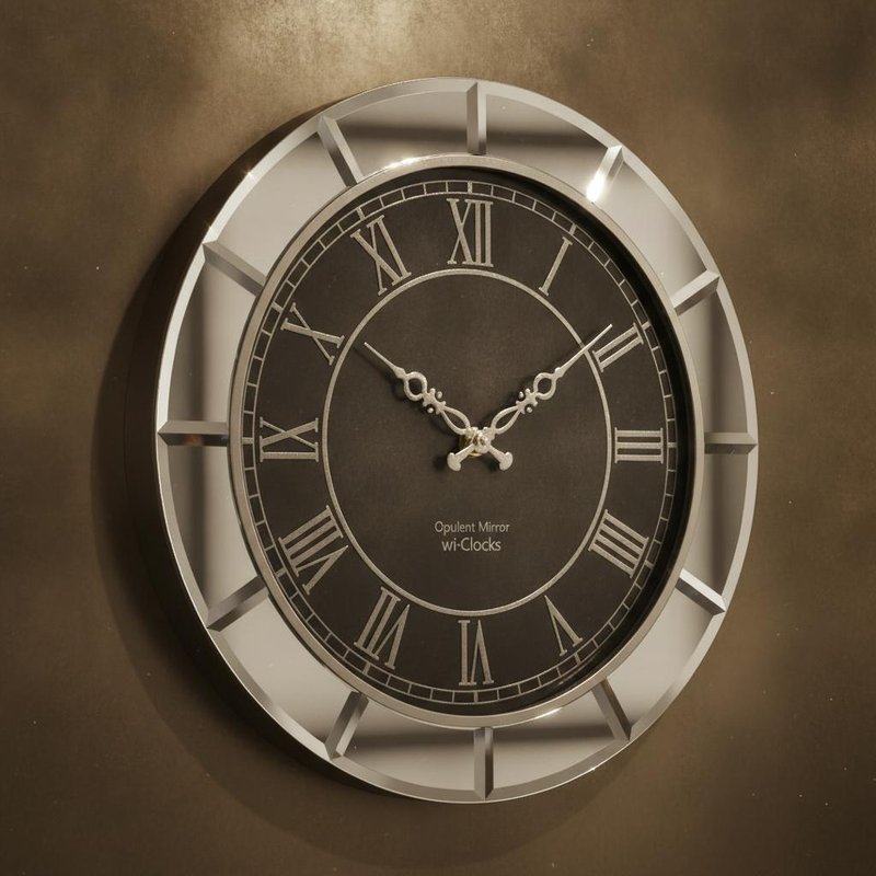 Opulent Copper Mirror Wall Clock with Silent Movement and Customizable Design