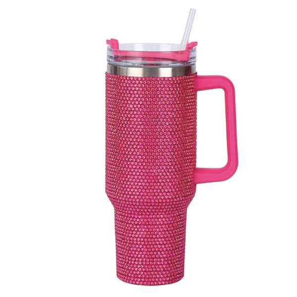 Customizable Reusable Cold Color 300ml/400ml Double Wall Cup with Diamond Studded Lid