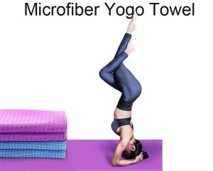 La púrpura del ODM no desliza la toalla caliente de la yoga de la microfibra con
