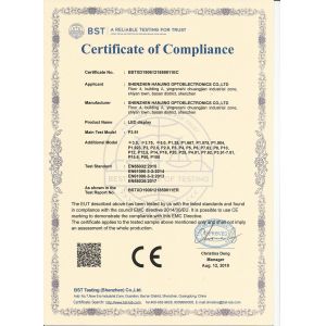 China Shenzhen HANJING Optoeletronics  Co., Ltd. Сертификации
