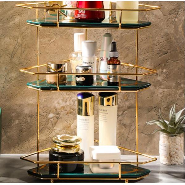 Stainless Steel 3 Tier Triangle Storage Rack , 3KG Cosmetics Storage Rack