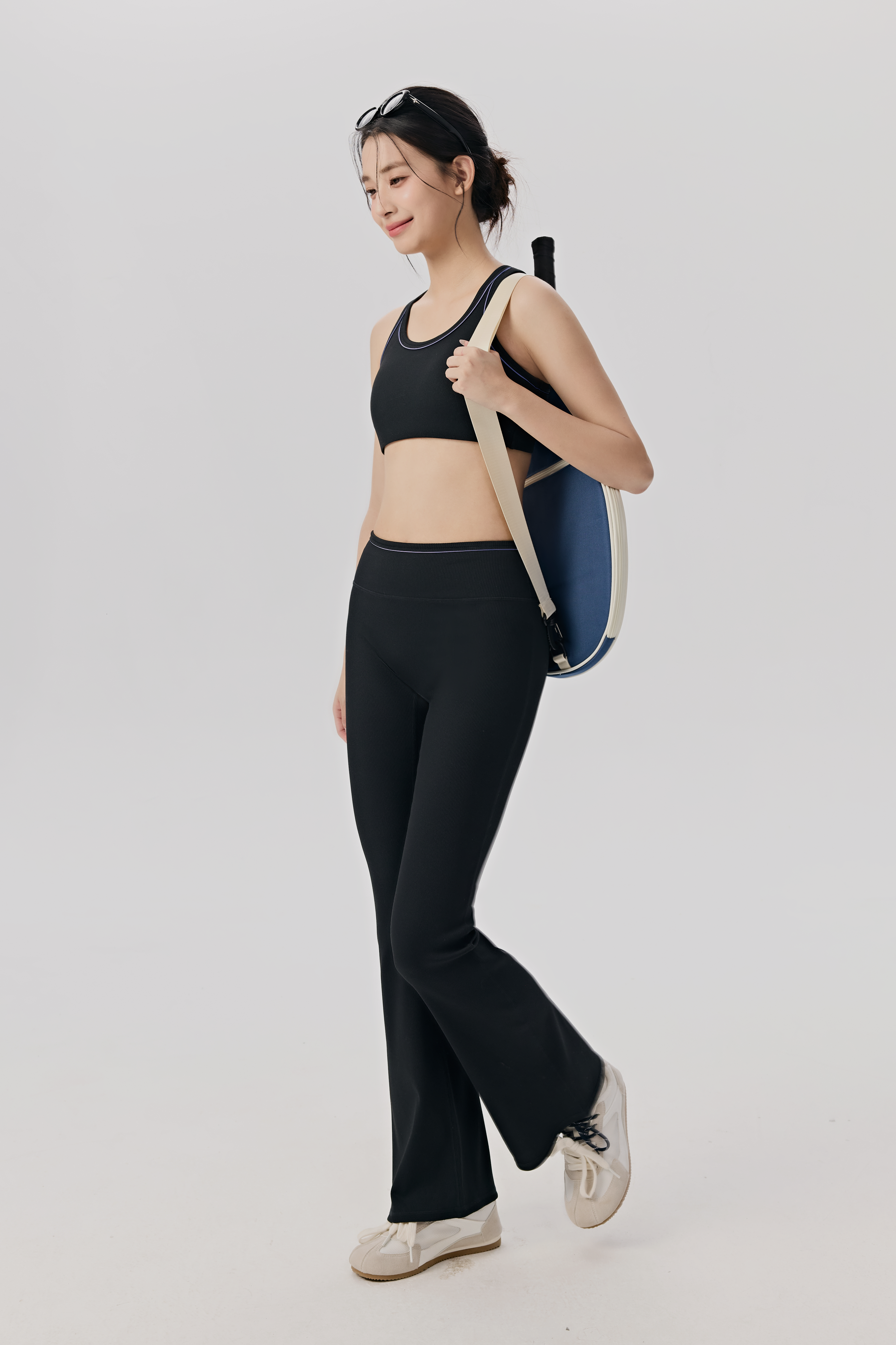 Chocolate Brown Ribbed Seamless Sports Bra & Flare Leggings Set, Buttery Soft Activewear for Yoga Gym and Daily Wear