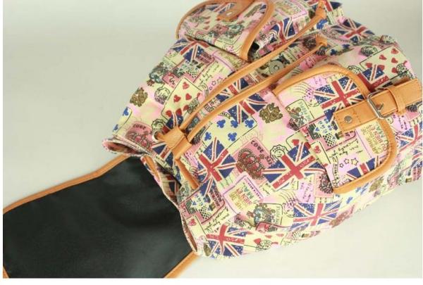 Female new national wind canvas shoulder bag backpack schoolbag shoulder bag Students