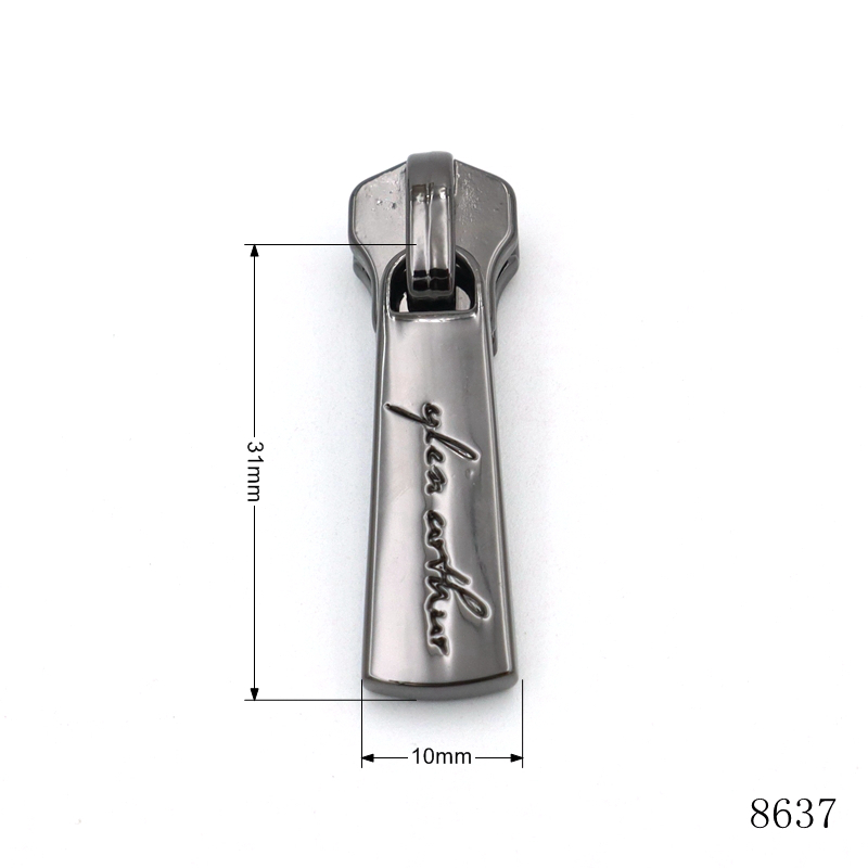 Anti Fade Metal Zipper Puller Shiny Custom Zipper Puller Gunmetal