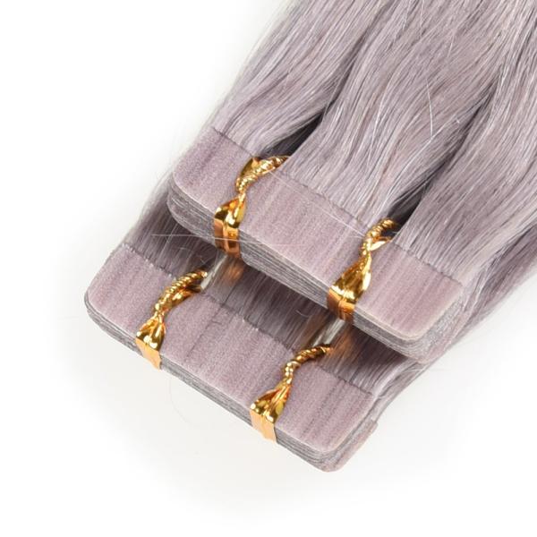 Extensões brasileiras para o cabelo fino, cor cinzenta do cabelo da fita do plutônio da colagem do Virgin