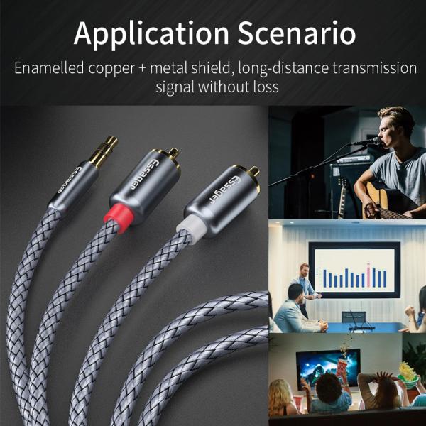 3.5MM TO 2 Male RCA Adapter Audio Stereo Cable 1M 2M 3M 5M