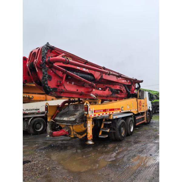 USED SANY 48m camión de la bomba de hormigón de la bomba 2014 Boom Benz chasis