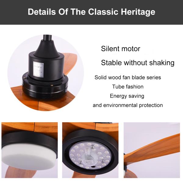 Vintage Wood Ceiling Fan Remote Control Fans With Lights lamp Industrial Decor AC 220v ceiling fan light(WH-CLL-13)