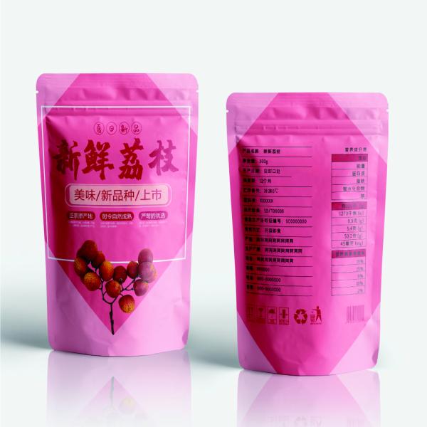 Digital Print Foil Food Packing Pouches Stand Up With Zipper