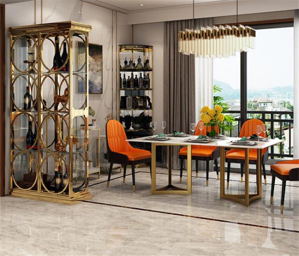 Stainless Steel Glass Red Wine Storage Lockers Decoration Cabinet