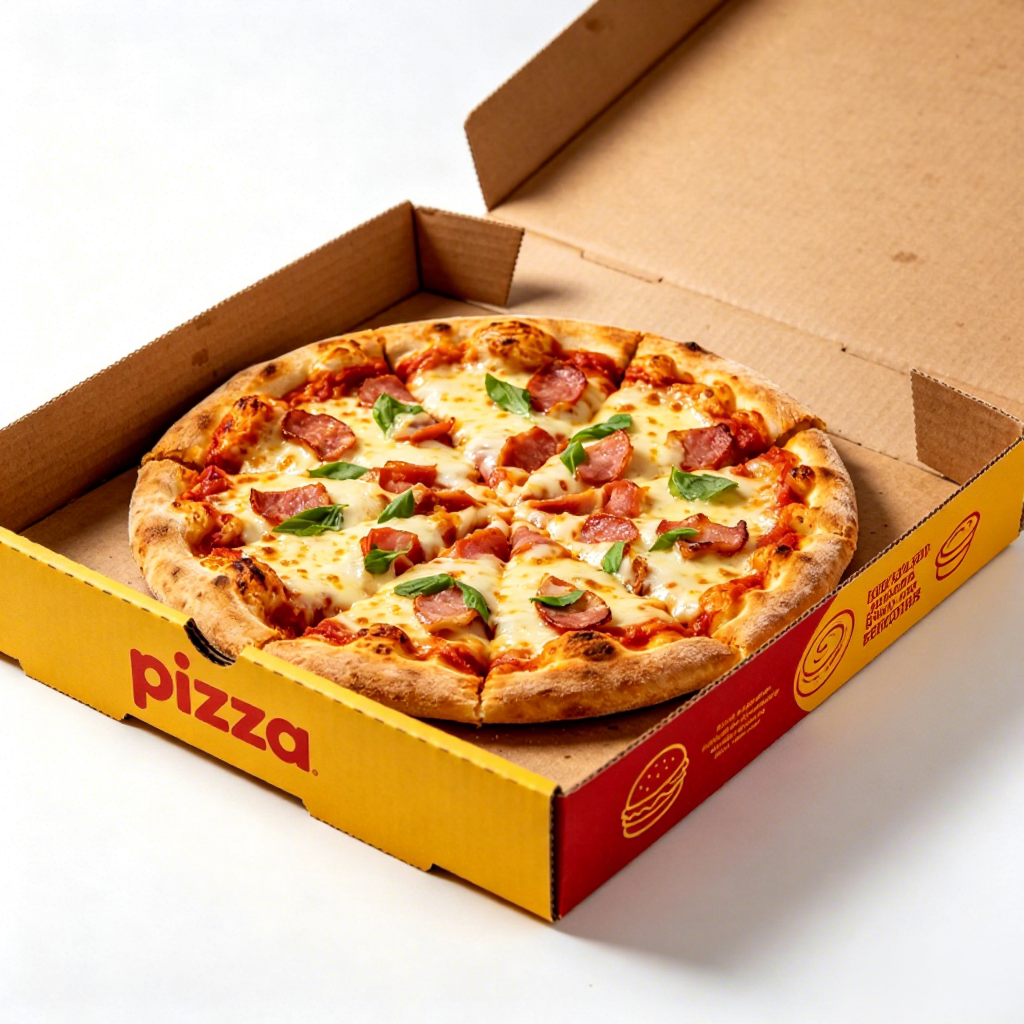 Biodegradable Corrugated Cardboard Pizza Box with Custom Logo Printing and Food-Grade Safety Certification