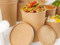 Kraft descartável rola Logo Printed Hard Strong Bowls feito sob encomenda 480ml para a sopa