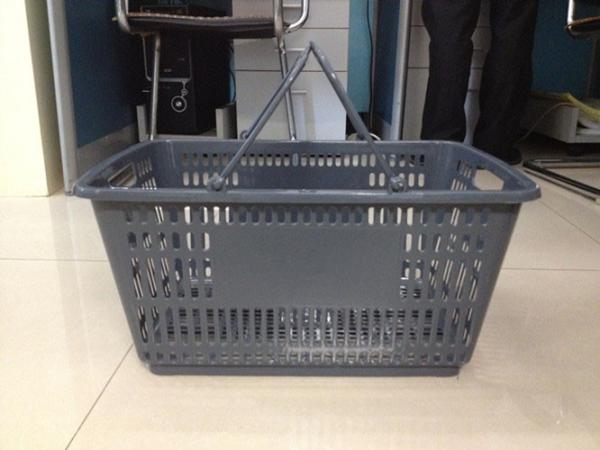Grocery Store Plastic Handle Shopping Basket ,  PP Supermarket Shopping Baskets